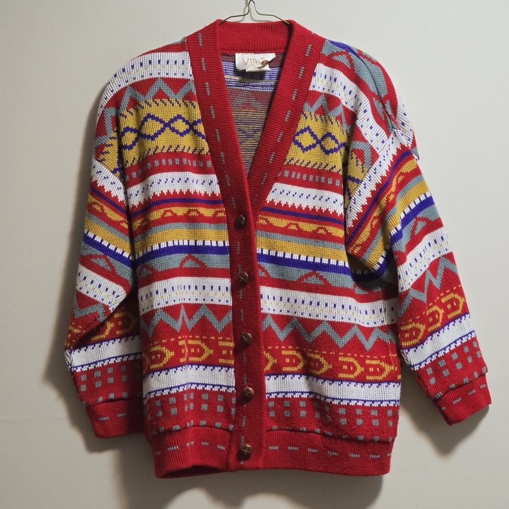 Multicolor Patterned Men's Sweater - Picture 1 of 8